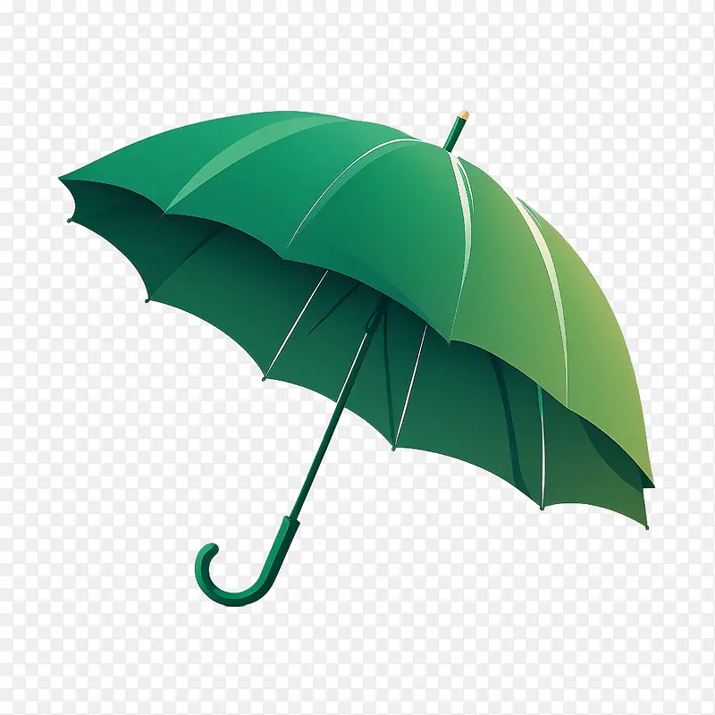 逼真雨伞-逼真雨伞3D雨伞绿伞
