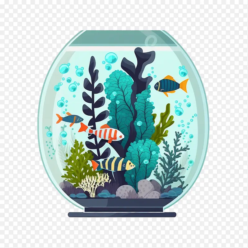 蓝色的鱼-蓝色的​​鱼条纹鱼水族馆