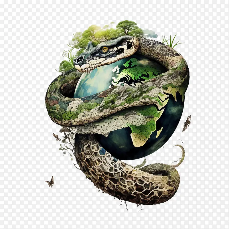 世界蛇日-世界蛇日卡通蛇抽象蛇