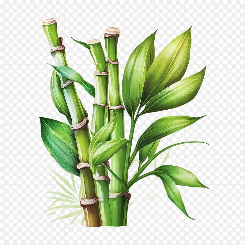 水彩甘蔗-水彩甘蔗绿色甘蔗