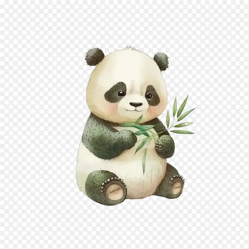 水彩熊猫-熊猫