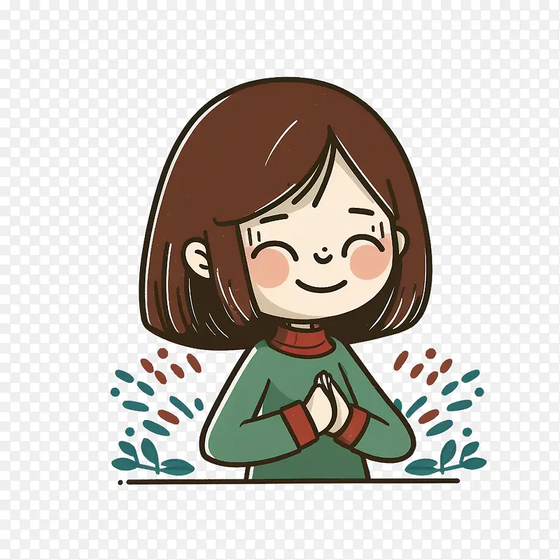 世界感恩日-世界感恩日卡通女人