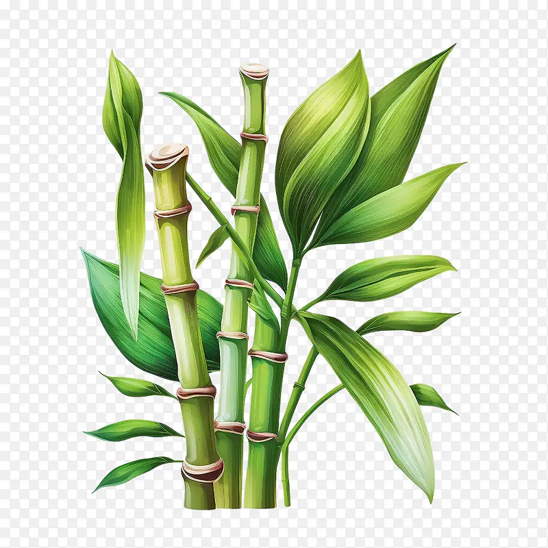 水彩甘蔗-水彩甘蔗绿色甘蔗
