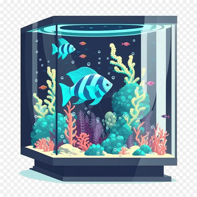 蓝色的鱼-蓝色的​​鱼条纹鱼水族馆