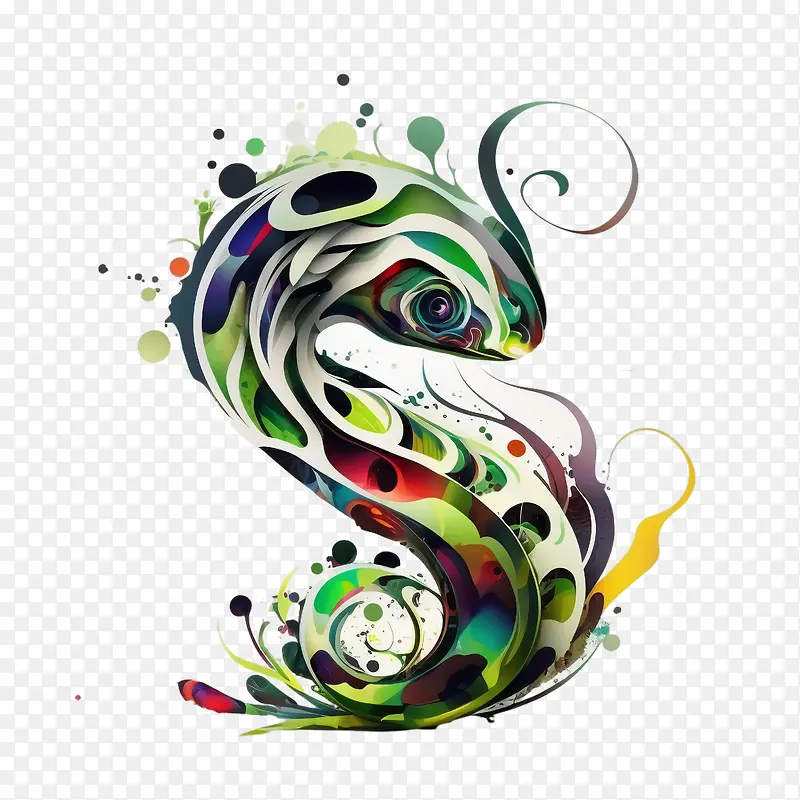 世界蛇日-世界蛇日卡通蛇抽象蛇
