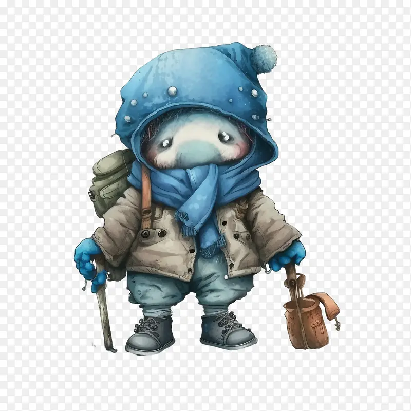 卡通人物-卡通人物可爱人物冒险人物冬季人物