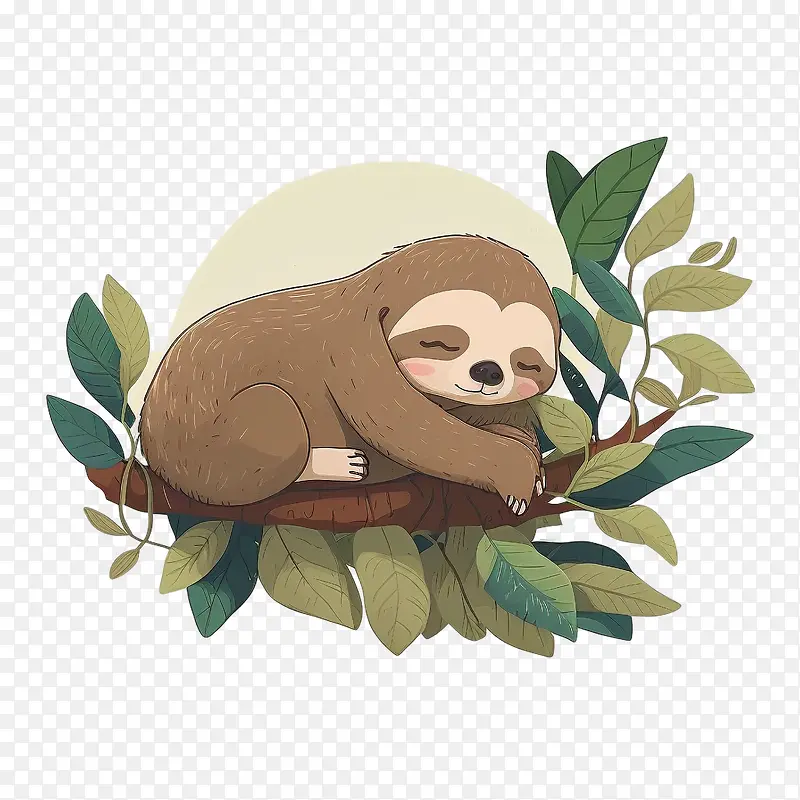 可爱的树懒-可爱的树懒睡觉的树懒懒惰的睡觉的树懒