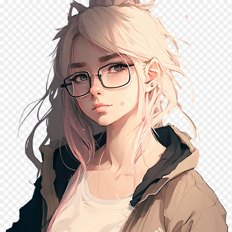 卡通女孩-眼镜