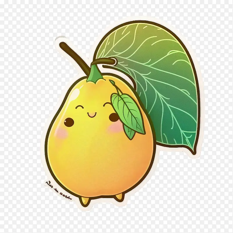 卡哇伊芒果-卡哇伊芒果黄色芒果芒果叶