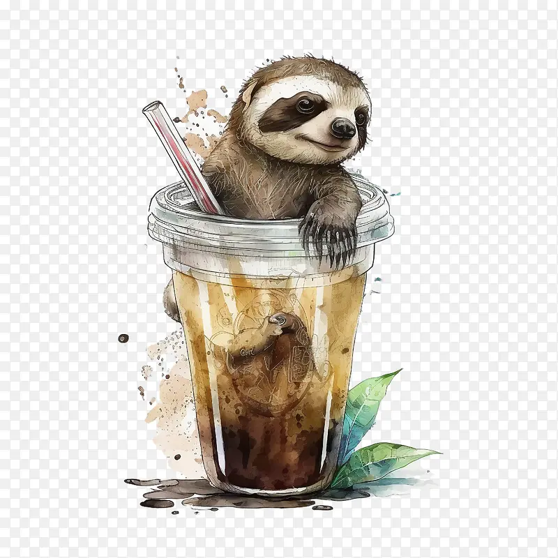 卡通树懒-卡通树懒水彩树懒