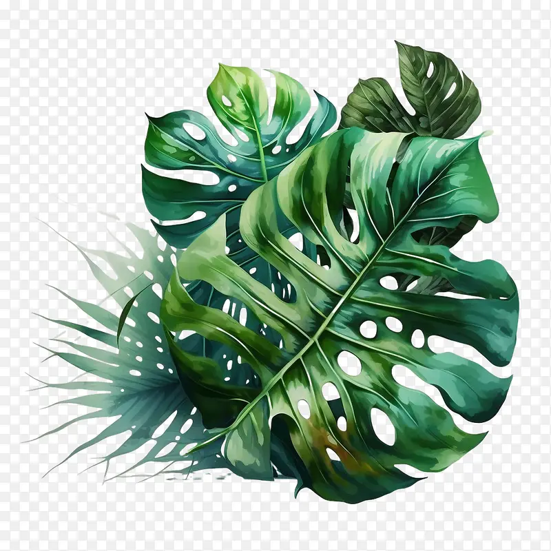 龟背竹叶-龟背竹叶