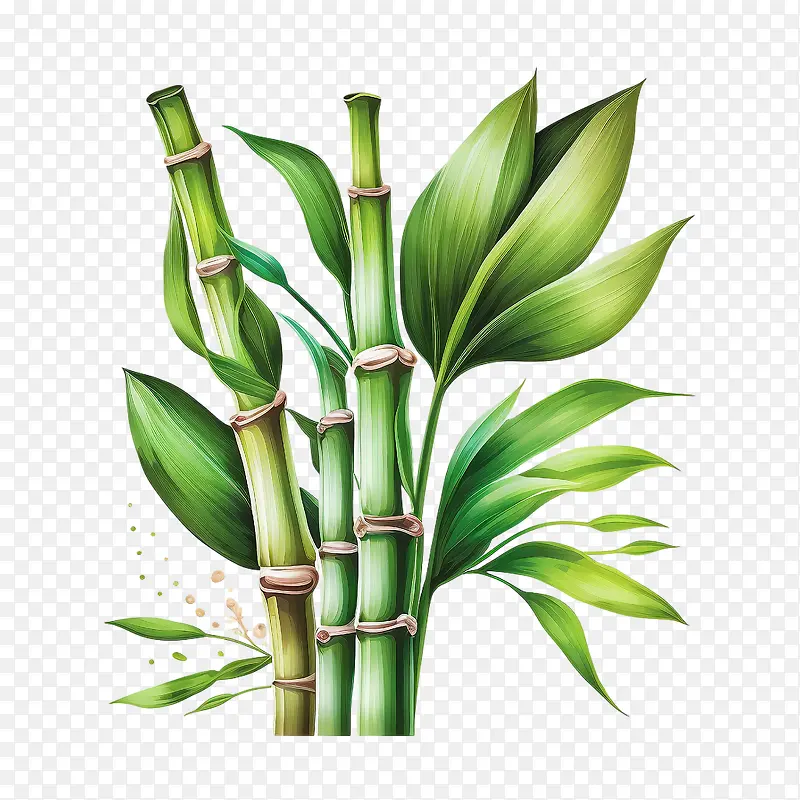 水彩甘蔗-水彩甘蔗绿色甘蔗