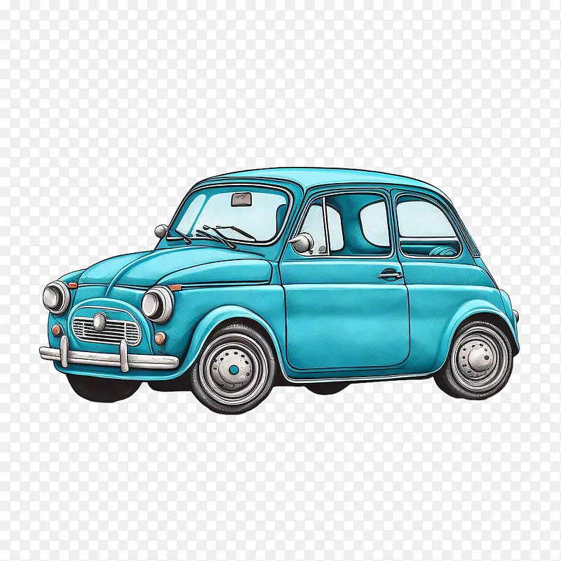 可爱的汽车-可爱的汽车蓝色汽车手绘汽车