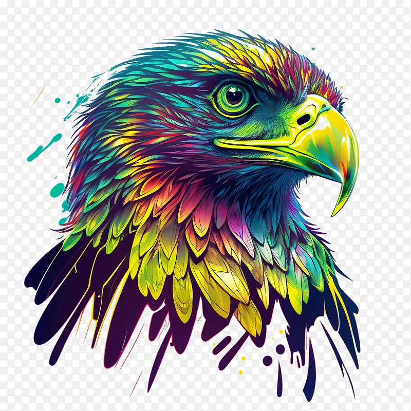 迷幻鹰-迷幻鹰霓虹灯多彩艺术充满活力