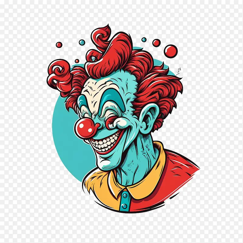 卡通小丑卡通小丑卡通小丑可爱的小丑微笑的小丑