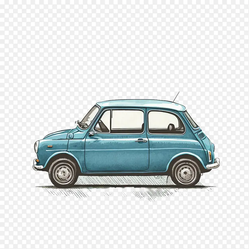 可爱的汽车-可爱的汽车蓝色汽车手绘汽车