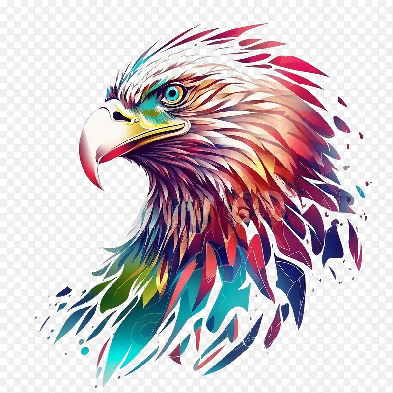 迷幻鹰-迷幻鹰多彩鹰鹰野生动物鸟