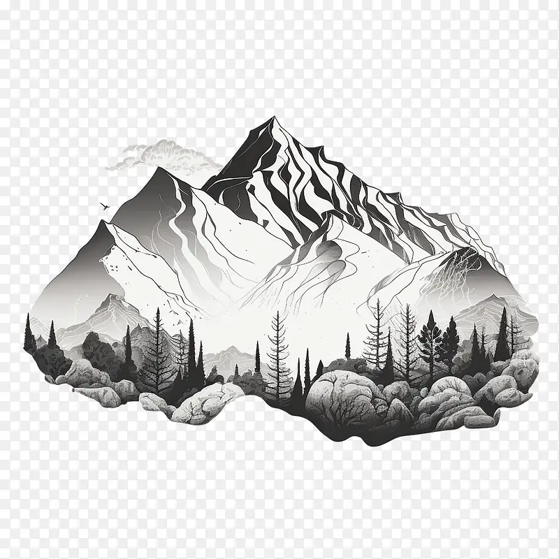 手绘山-手绘山手绘风景