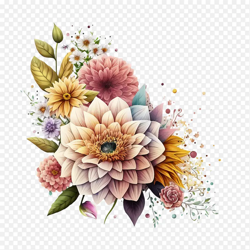 花-水彩花