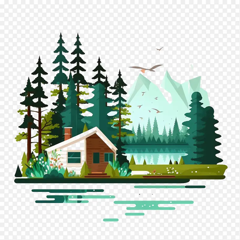 营地和小屋-夏令营