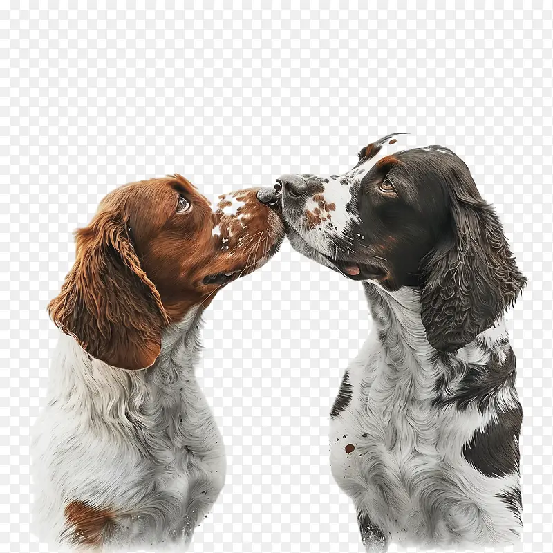 接吻-接吻卡通接吻动物接吻接吻日西班牙猎犬