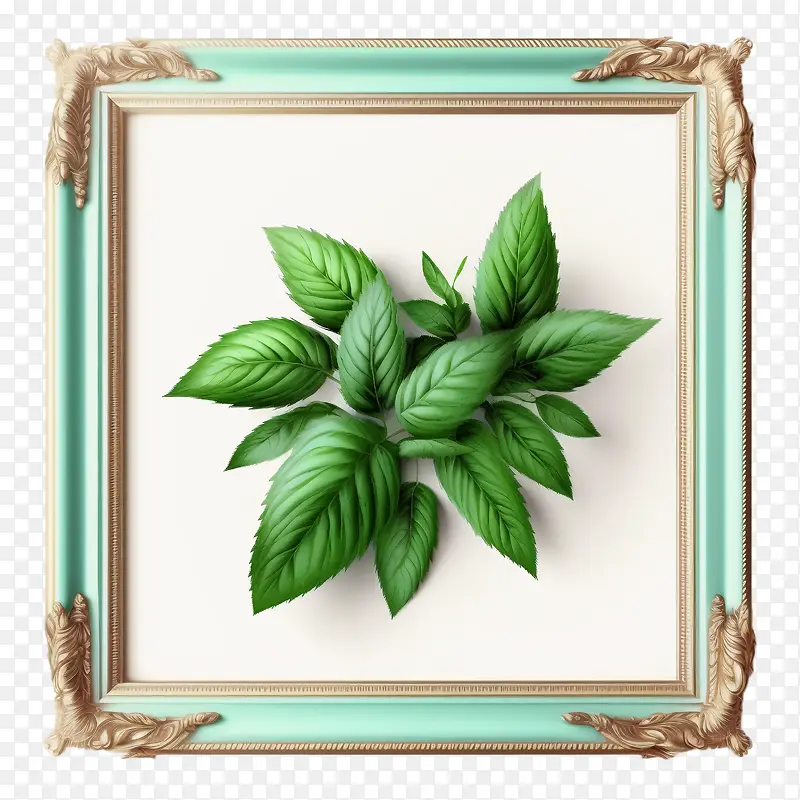 绿薄荷-绿薄荷薄荷叶薄荷框架绿叶植物群