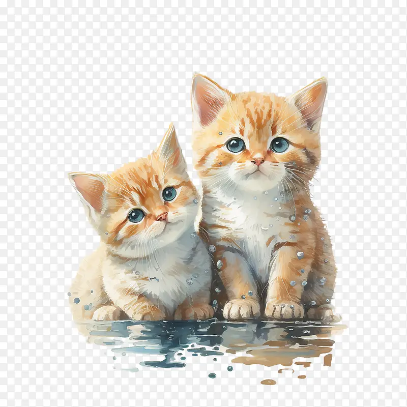 可爱的猫-橙色