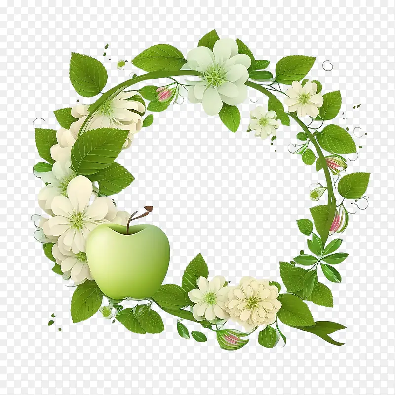 青苹果-青苹果苹果花环苹果花环花卉