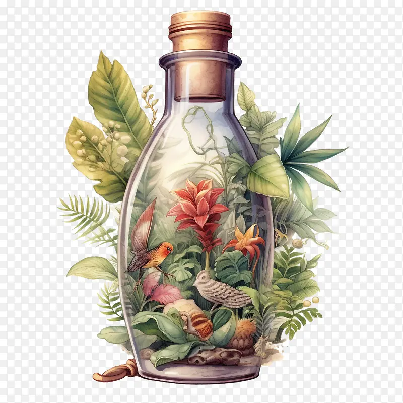 瓶子里的自然-瓶子里的自然抽象自然花瓶自然