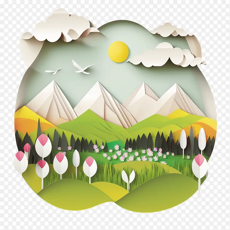 山-山泉山山山谷树木