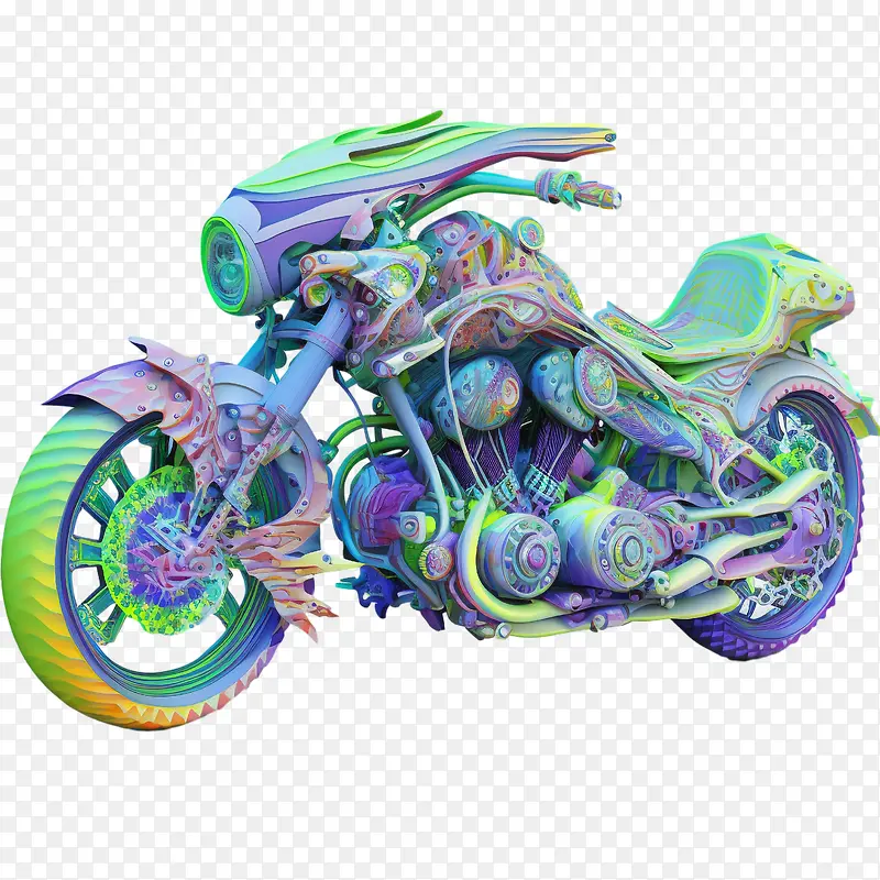 迷幻摩托车-迷幻摩托车摩托车抽象摩托车摩托车3d