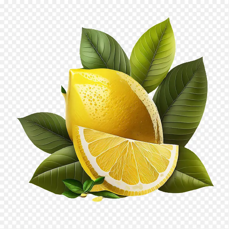 新鲜柠檬-新鲜柠檬柠檬柠檬叶柠檬片