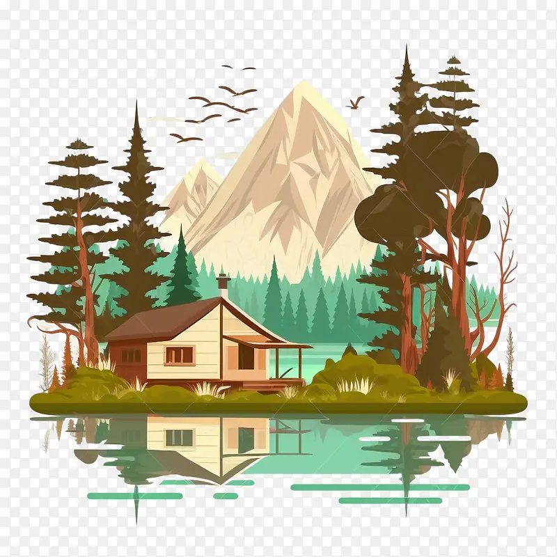 营地和小屋-夏令营