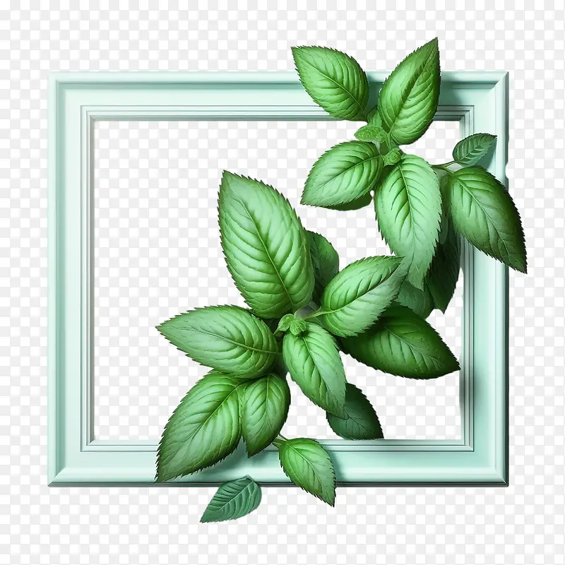 绿薄荷-白框