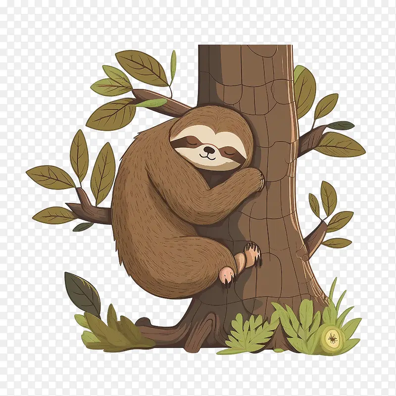 树懒卡通树懒睡觉树懒卡通