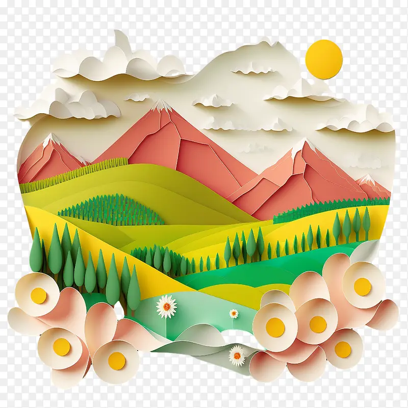 山-橙色