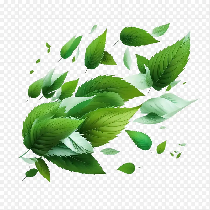 薄荷-薄荷新鲜薄荷飞翔薄荷绿叶