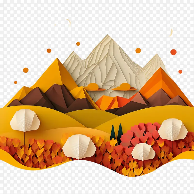 秋天的山-秋天的树叶
