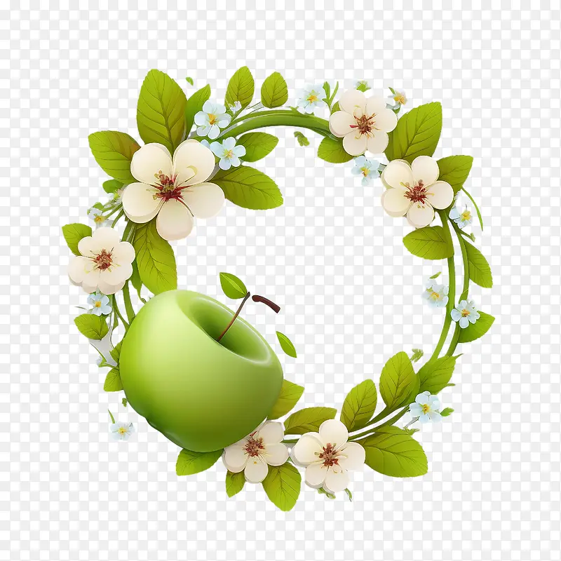 青苹果-青苹果苹果花环苹果绿花环