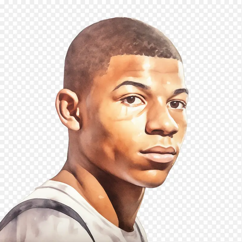 kylianmbappe-kylianmbappe水彩画kylianmbappe水彩画篮球运动员黑人