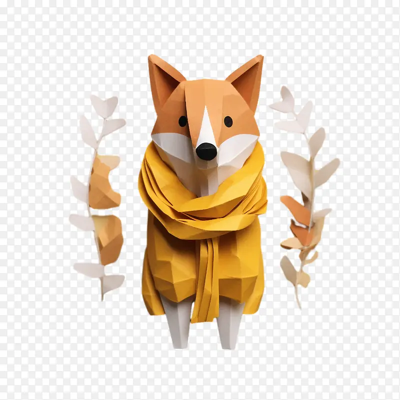 狐狸-狐狸纸艺狐狸狼皮大衣