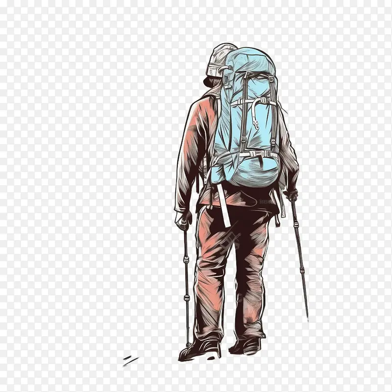 山地徒步旅行者-山地徒步旅行者山地探险背包徒步旅行者户外