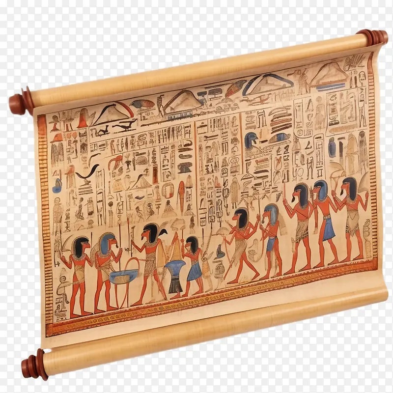 古代纸莎草卷轴-埃及众神