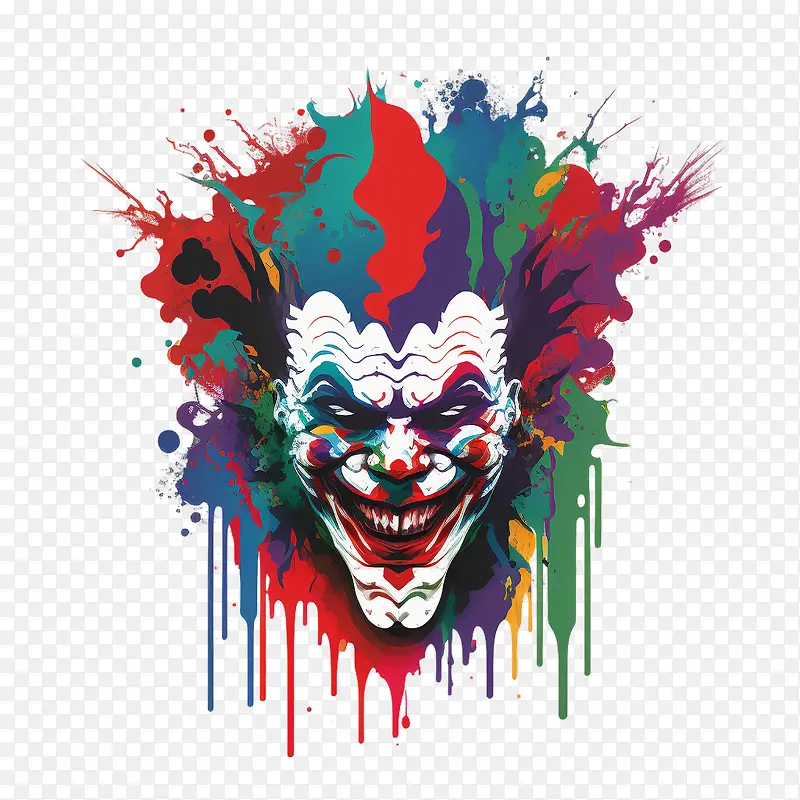 邪恶可怕的小丑-邪恶可怕的小丑小丑人小丑化妆脸漆