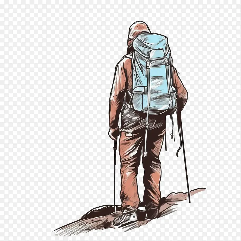 山地徒步旅行者-山地徒步旅行者山地冒险徒步旅行者背包徒步旅行