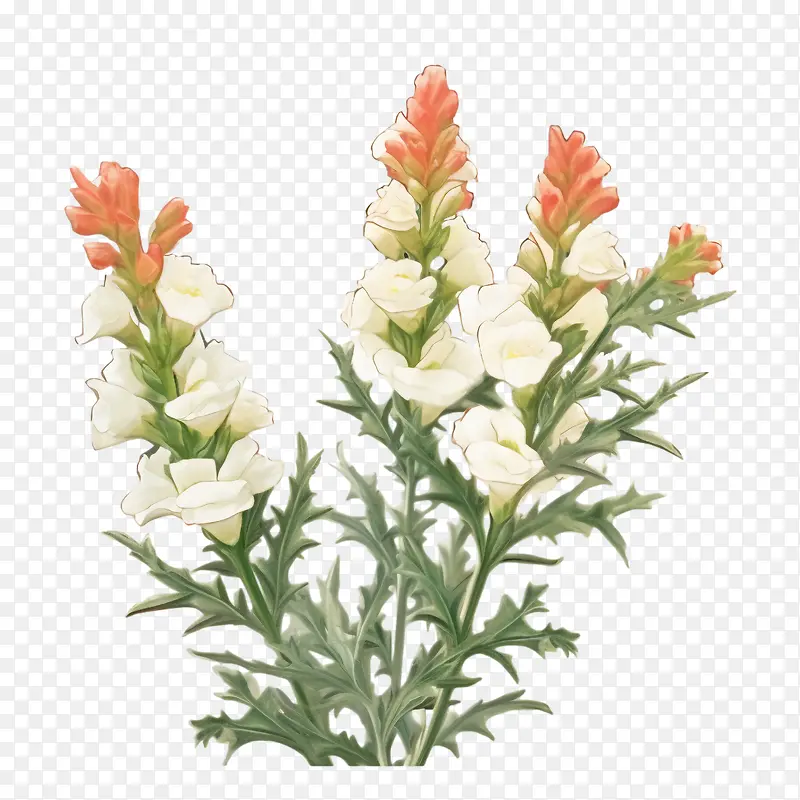 金鱼草-金鱼草平金鱼草天竺葵白色的花朵红色的花朵