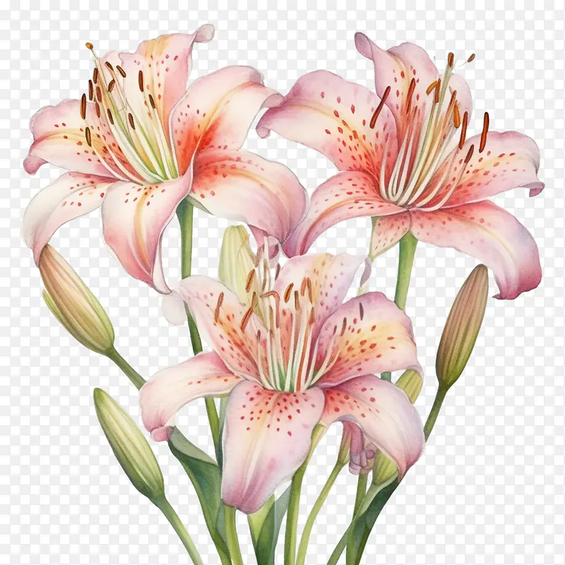 水彩百合花-花瓣