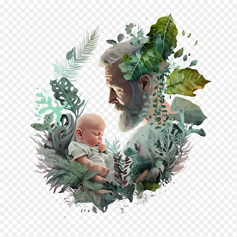 父亲和婴儿——父亲节