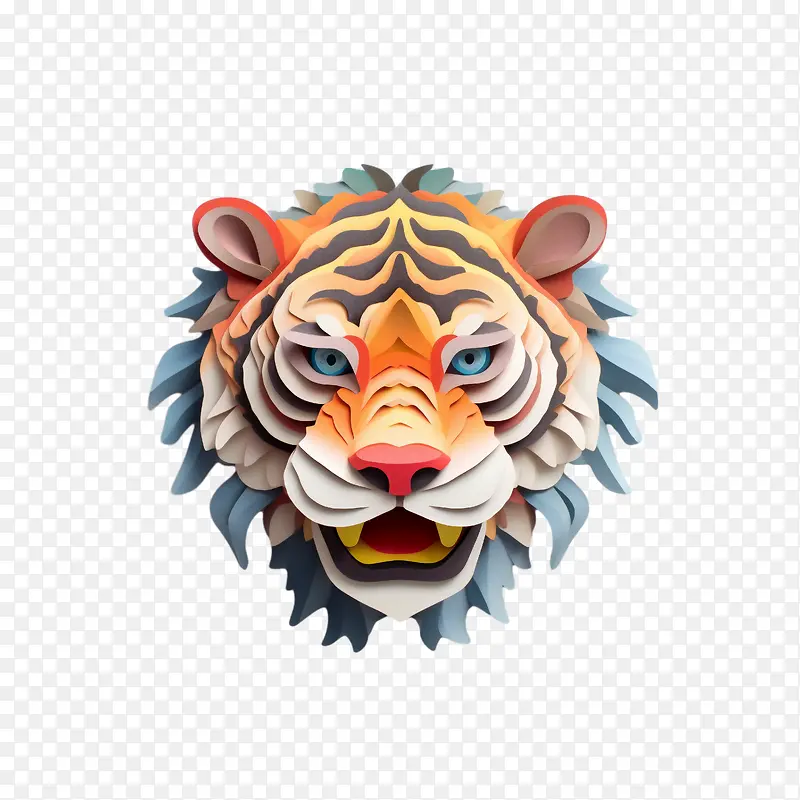 老虎-老虎老虎表情符号虎头动物