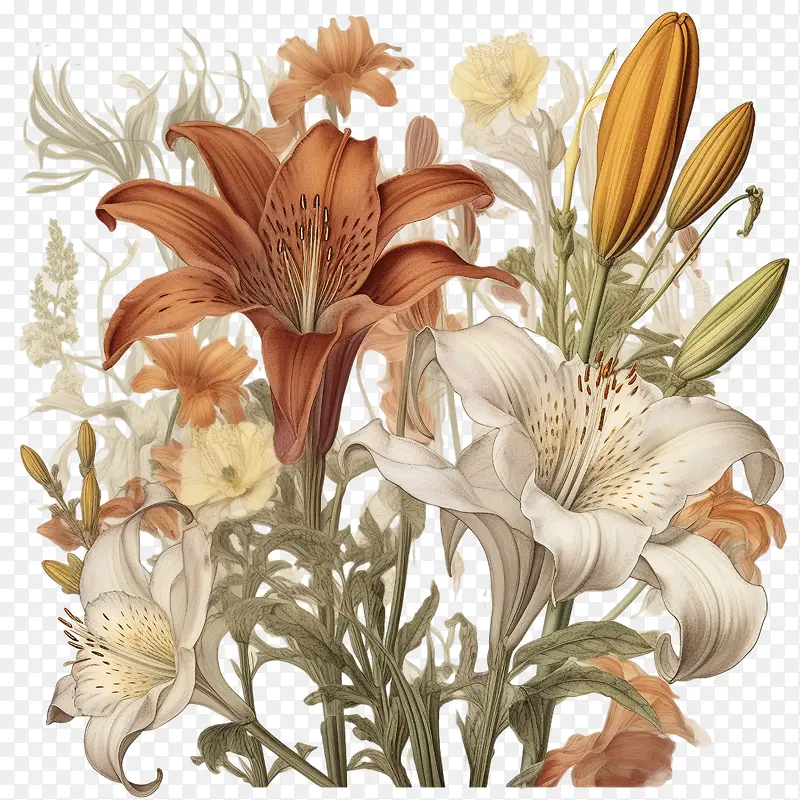 复古百合-百合花